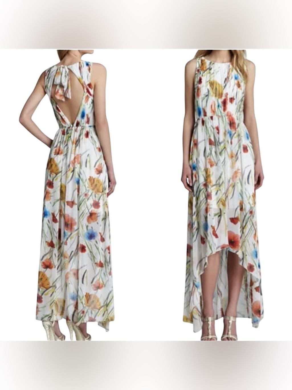 Alice + Olivia Mel Open Back Gathered High-Low Dress In Exotic Poppy - 4